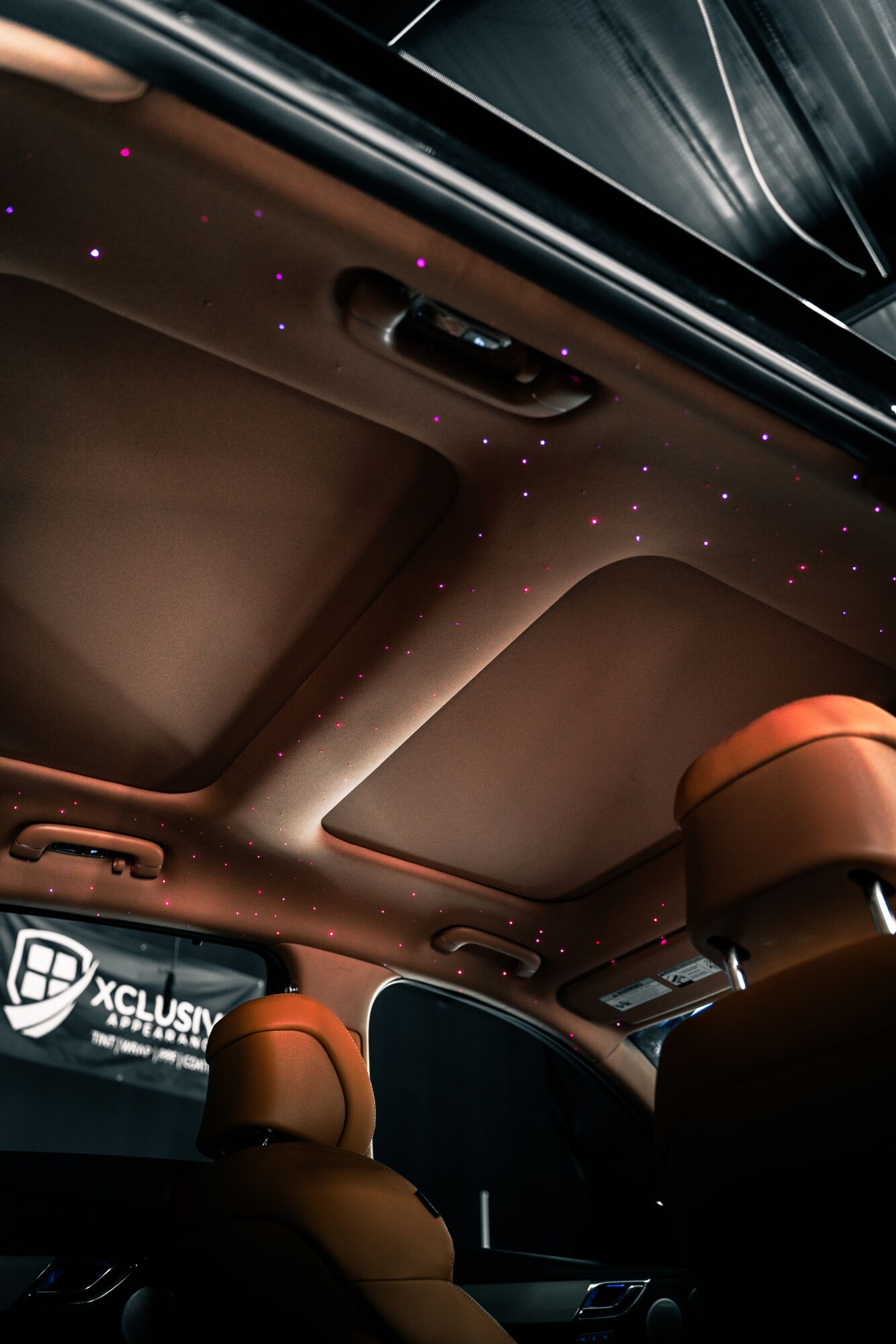 Starlight headliner and cognac leather interior